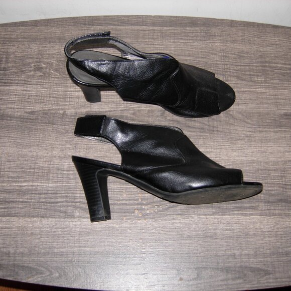 Life Stride Peep Toe Ciara Black Sling Back Heel Bootie 9.5 - Picture 4 of 6